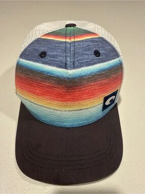 Costa Del Mar Retro Sunset Stripe Trucker Snapback Hat